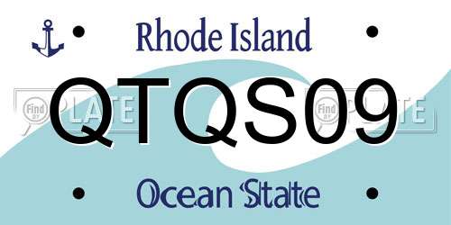 QTQS09 Rhode Island License Plate