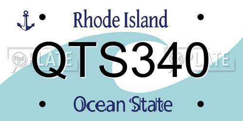 QTS340 Rhode Island License Plate