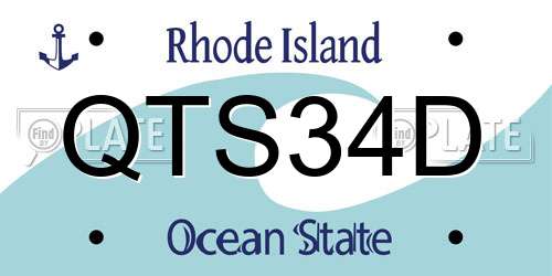 QTS34D Rhode Island License Plate
