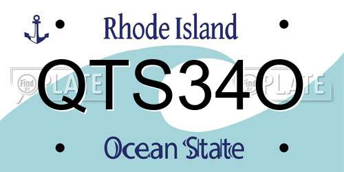 QTS34O Rhode Island License Plate