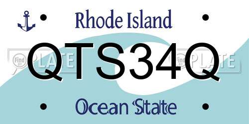 QTS34Q Rhode Island License Plate