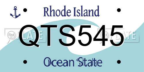 QTS545 Rhode Island License Plate