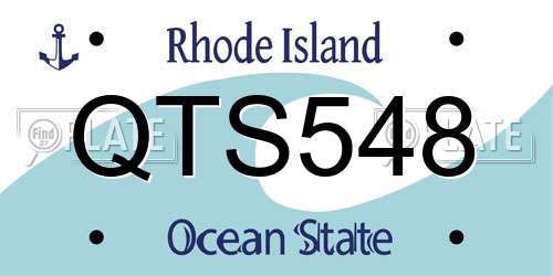 QTS548 Rhode Island License Plate