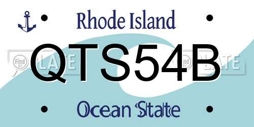QTS54B Rhode Island License Plate