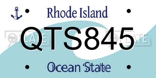 QTS845 Rhode Island License Plate