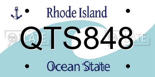 QTS848 Rhode Island License Plate
