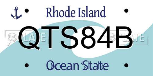 QTS84B Rhode Island License Plate