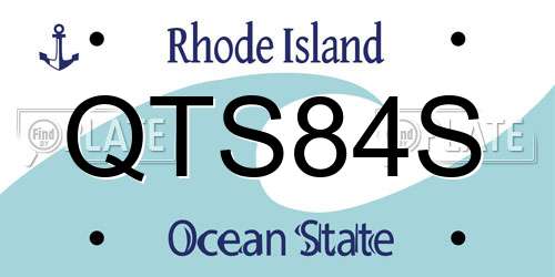 QTS84S Rhode Island License Plate