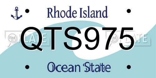 QTS975 Rhode Island License Plate