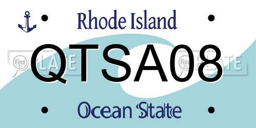 QTSA08 Rhode Island License Plate