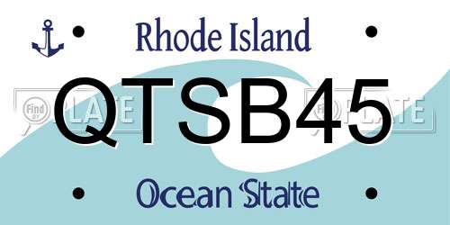 QTSB45 Rhode Island License Plate