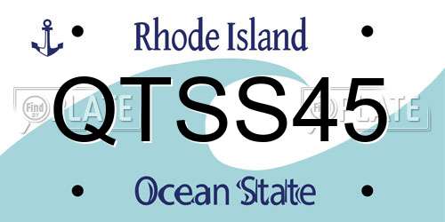QTSS45 Rhode Island License Plate