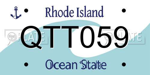 QTT059 Rhode Island License Plate