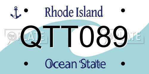 QTT089 Rhode Island License Plate