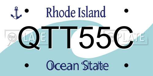 QTT55C Rhode Island License Plate