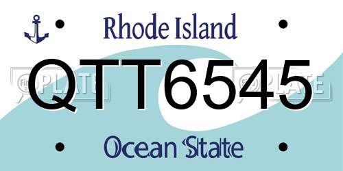 QTT6545 Rhode Island License Plate