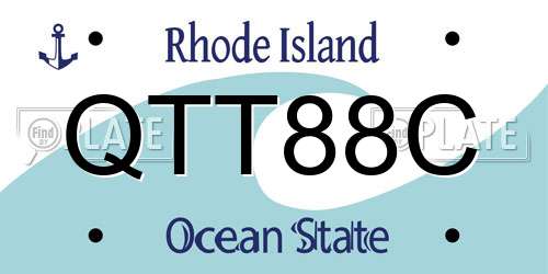 QTT88C Rhode Island License Plate