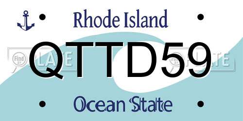 QTTD59 Rhode Island License Plate