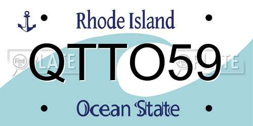 QTTO59 Rhode Island License Plate