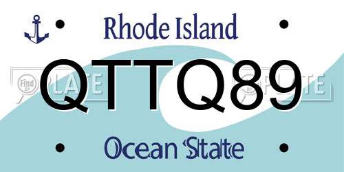 QTTQ89 Rhode Island License Plate