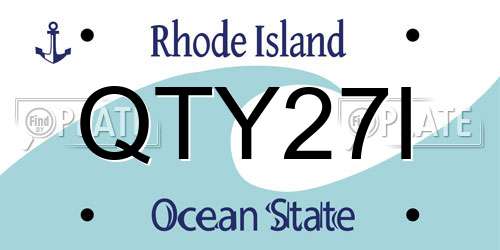 QTY27I Rhode Island License Plate