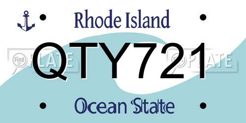 QTY721 Rhode Island License Plate