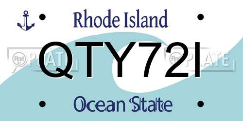 QTY72I Rhode Island License Plate