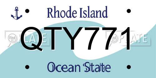 QTY771 Rhode Island License Plate
