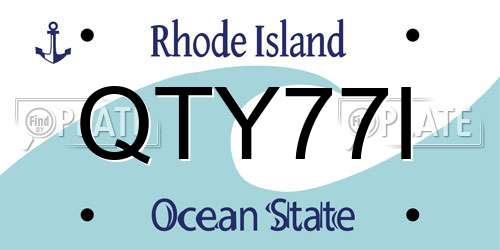 QTY77I Rhode Island License Plate