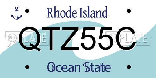 QTZ55C Rhode Island License Plate