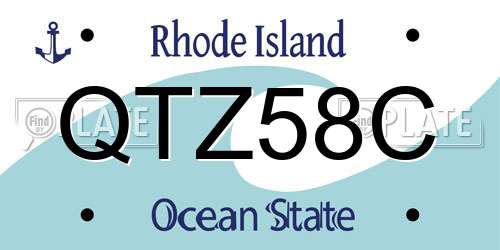 QTZ58C Rhode Island License Plate