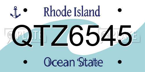 QTZ6545 Rhode Island License Plate