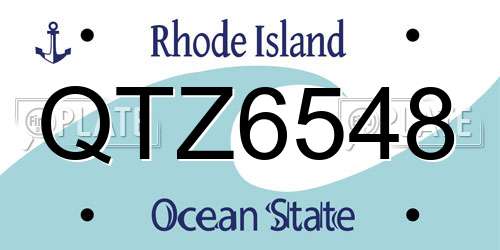 QTZ6548 Rhode Island License Plate