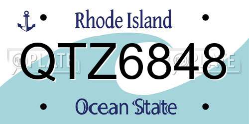 QTZ6848 Rhode Island License Plate