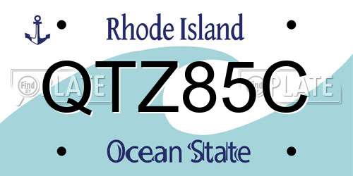 QTZ85C Rhode Island License Plate