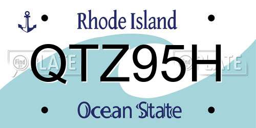 QTZ95H Rhode Island License Plate