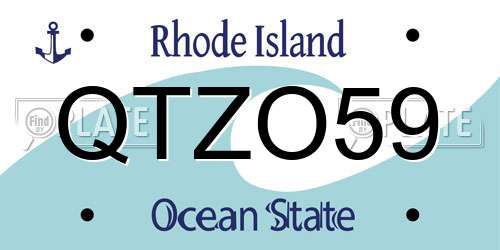 QTZO59 Rhode Island License Plate