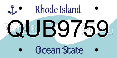 QUB9759 Rhode Island License Plate