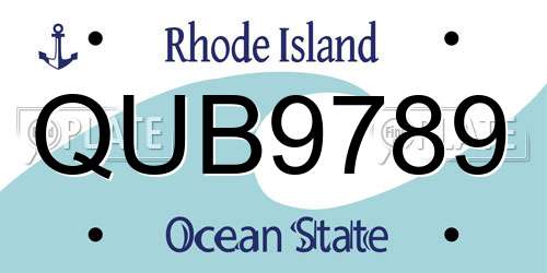 QUB9789 Rhode Island License Plate