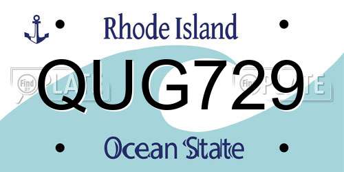 QUG729 Rhode Island License Plate