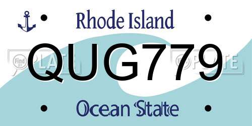 QUG779 Rhode Island License Plate