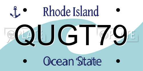 QUGT79 Rhode Island License Plate