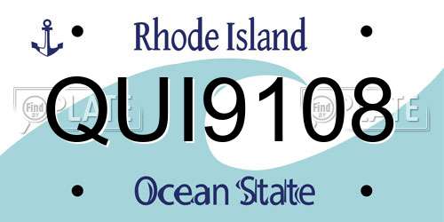 QUI9108 Rhode Island License Plate