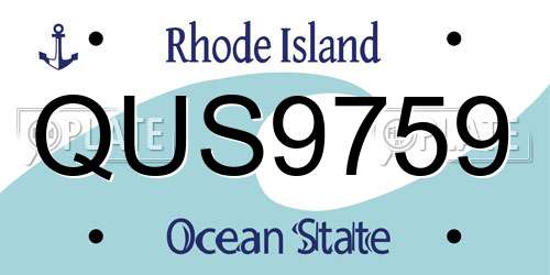 QUS9759 Rhode Island License Plate