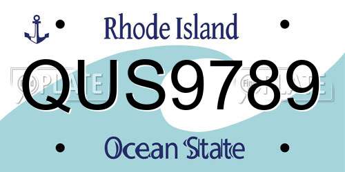 QUS9789 Rhode Island License Plate