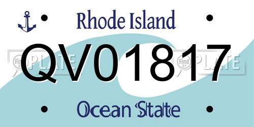 QV01817 Rhode Island License Plate