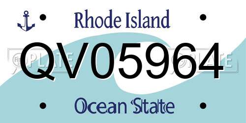 QV05964 Rhode Island License Plate