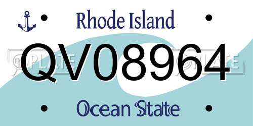 QV08964 Rhode Island License Plate