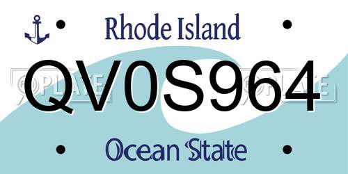QV0S964 Rhode Island License Plate
