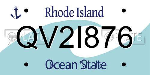QV2I876 Rhode Island License Plate
